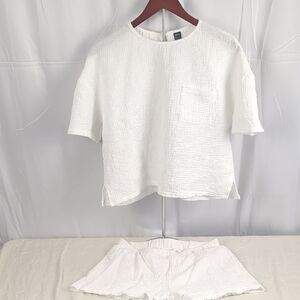 SHEIN White Top with Black Label Detail